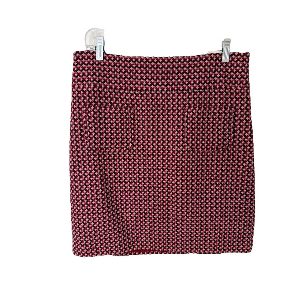 Ann Taylor LOFT Sz 10 Multicolored Pink Wool Blend‎ Tweed  Pencil Skirt New